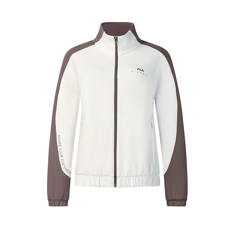

Fila Повседневная вязаная куртка с длинными рукавами и воротником-стойкой Женские куртки Ванильно-белый A11W511506FIV XL