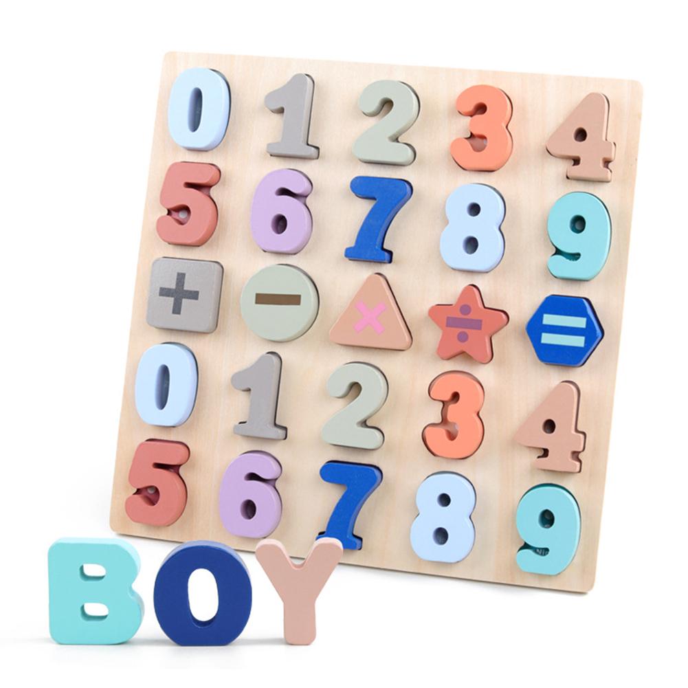 Buy 3D Digital Macaroon Education Toy Puzzle Wooden Alphabet Board Kids ...