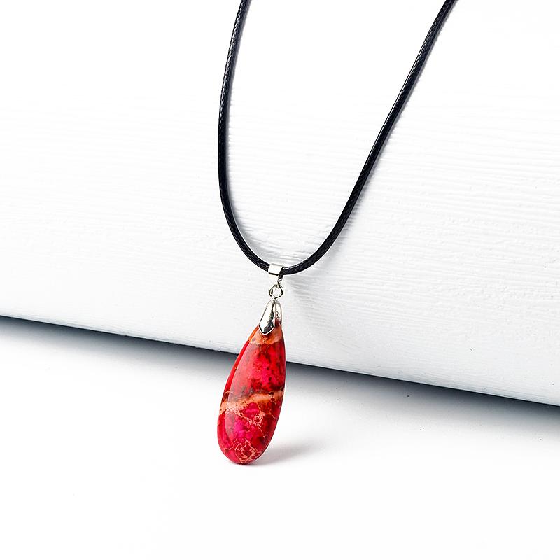 Water-Drop Emperor Stone Pendant Necklaces for Women Reiki Nature Stone Imperial Jaspers Turquoises Necklaces Healthcare Jewelry
