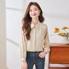Women's French Pointed Collar Long Sleeve Blouse