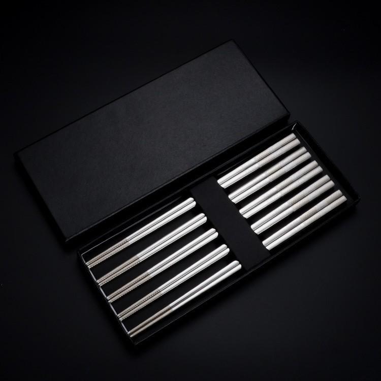 316 Stainless Steel Non-Slip Heat-Resistant Square Chopsticks