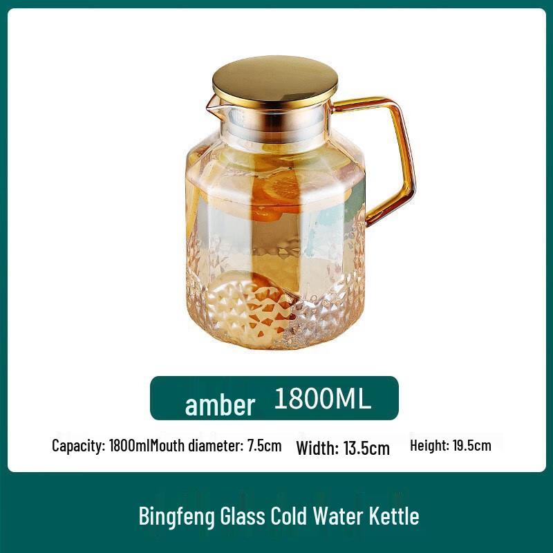 High Borosilicate Glass Water Pitcher with Stainless Steel Lid
