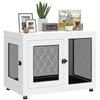 Dog Crate with Mat, 2 Lockable Doors, Steel, 94x60x71.5 Cm, White
