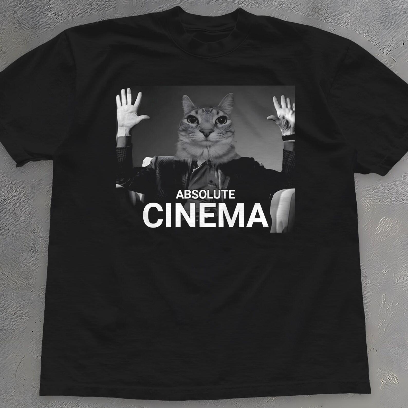 Absolute Cinema Cat Meme Shirt - Funny Kitten T-Shirt S