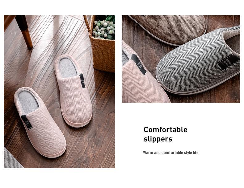 Nordische minimalistische Winter-Baumwollpantoffeln: TPR Rutschfest, Verdickte Wärme für Männer & Frauen, Ideal für den Innenbereich