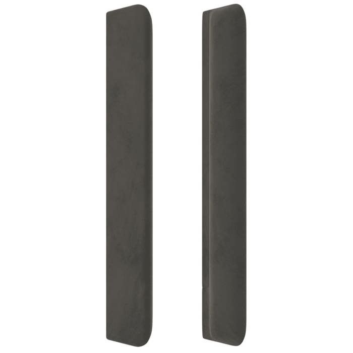 Tête de lit - Avec oreilles - Gris foncé - Velours doux - Hauteur réglable 118/128 cm