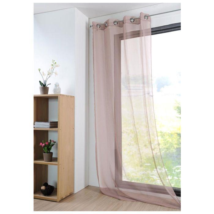 Voilage - Mona - 135 x 260 cm - 100% polyester - Couleur roselin