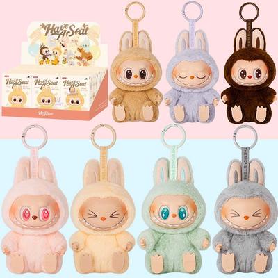 Labubu Monster V2 Collection Series Blind Box Teddy Vinyl Toy Animated Character Face Doll Mystery Surprise Keychain Plush Pendant Kids Gift