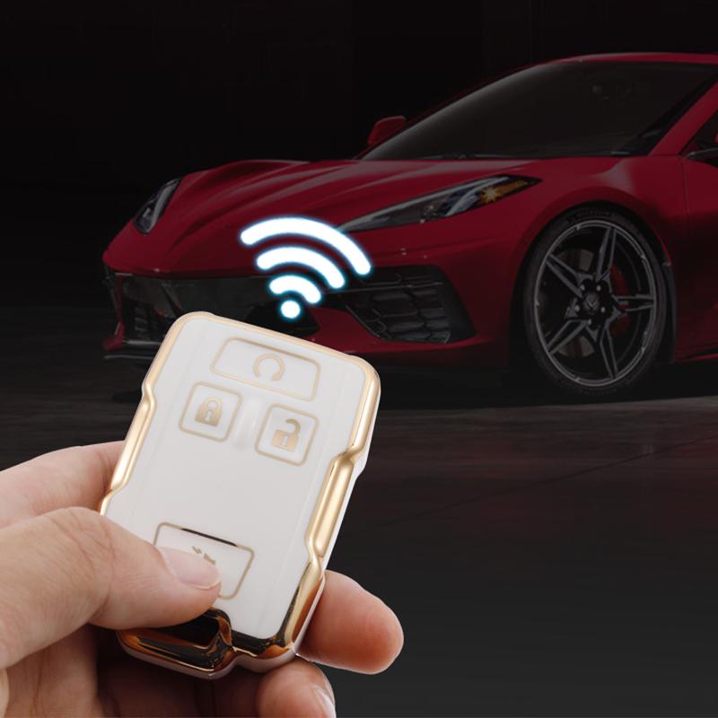 4-Tasten-TPU-Autoschlüsseletui mit vollständiger Abdeckung für Chevrolet SUBURBAN Saboban GMC Sierra Canyon Colorado Silverado Shell Schlüsselanhängerhalter Autozubehör