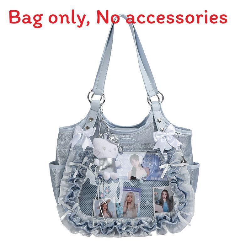 Sweet Lace Bowknot Shoulder Bag For Casual Daily Use With Pu Material