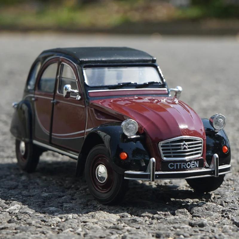 Welly 1/24 Citroen 2CV 6 Charleston Alloy Classic Vintage Car Model Diecast Metal Toy Classic Car Model Collection Gift