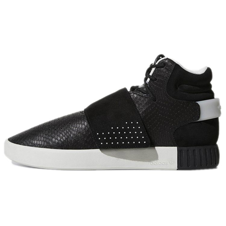 Adidas Originals Tubular Invader Strap Comfortable Non-Slip Durable Mid-Top Skate Shoes Men Sneakers Black BY3636