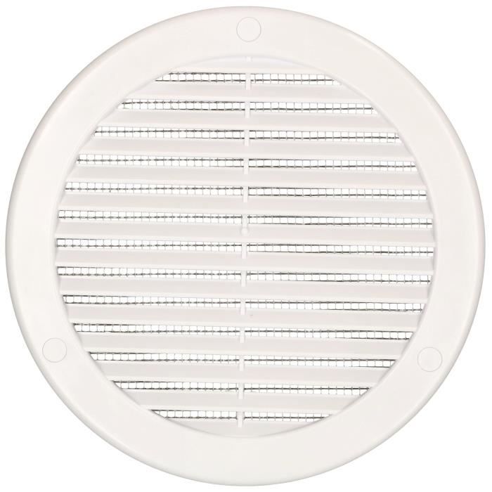 Grille d'aération - KOTARBAU - Ronde - 150 mm - Blanc - Moustiquaire