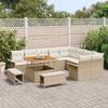 Garden Sofa Set with Cushions 12 pcs Beige Poly Rattan