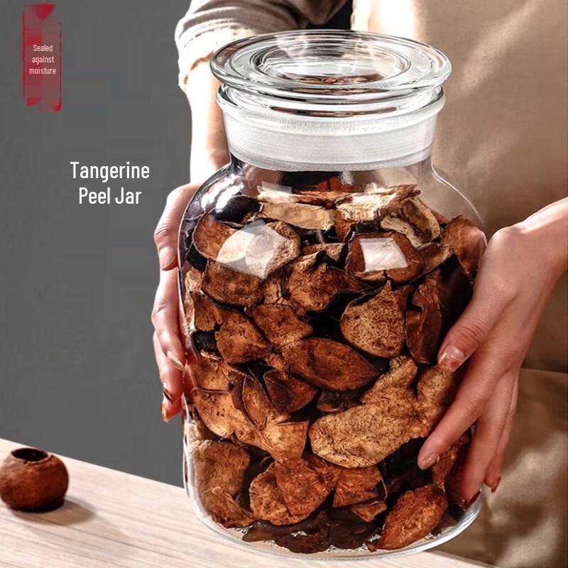 Matte Glass Storage Jar for Aged Tangerine Peel