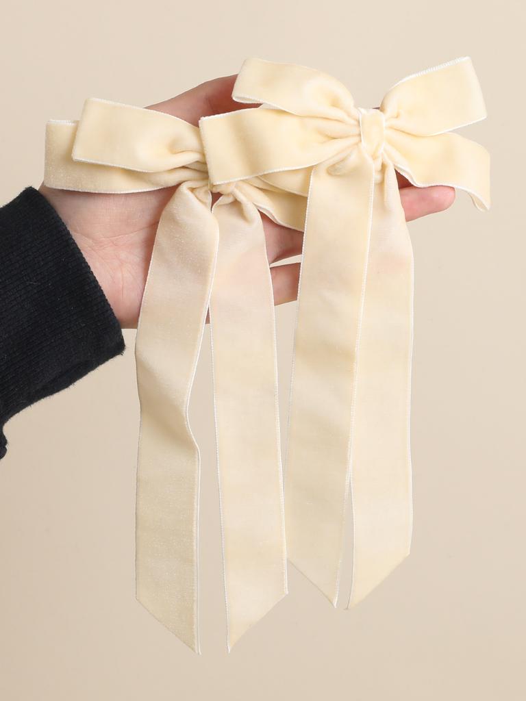 2Pcs Vintage Large Velvet Bow Hairpins for Women Double Layered Bow Hair Clips Korean Girls Hair Clip Barrettes Hair Accessories