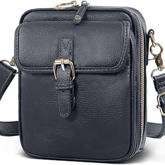 Retro Skórzana Torba Listonoszka Crossbody - Wszechstronna, Casualowa, Jednoramienna Torebka na Telefony Komórkowe