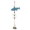 Mediterranean Style Wooden Ocean Pendants Marine Animals Ocean Themed Dolphin Wind Chimes with Bell Starfish Wall Hanging