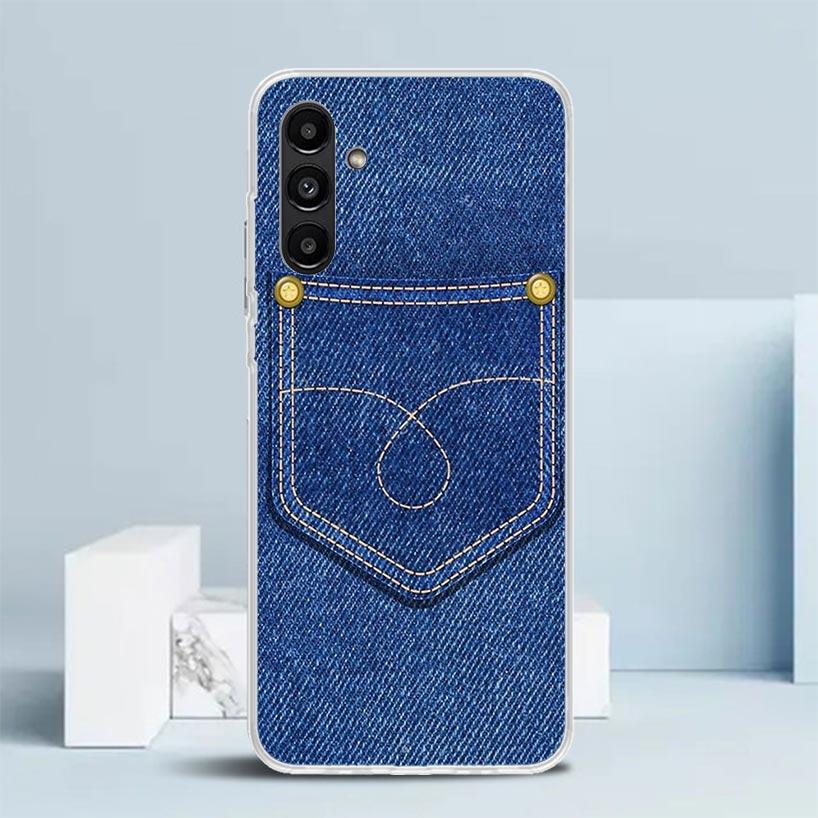 Jeans Cowboy Denim Printed Phone Case For Samsung Galaxy A17 A37 A57 A16 A15 A14 A13 A56 A55 A54 A53 A36 A35 A34 A33 A26 A25 A24
