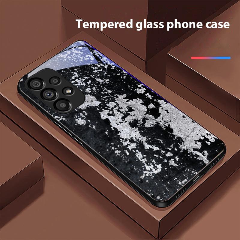 Graffiti-Tintenmalerei Für Samsung Galaxy S10 S20 Plus S21 FE S22 S23 S24 FE S25 Ultra Schwarz Gehärtetes Glas Handyhülle Harte Schale