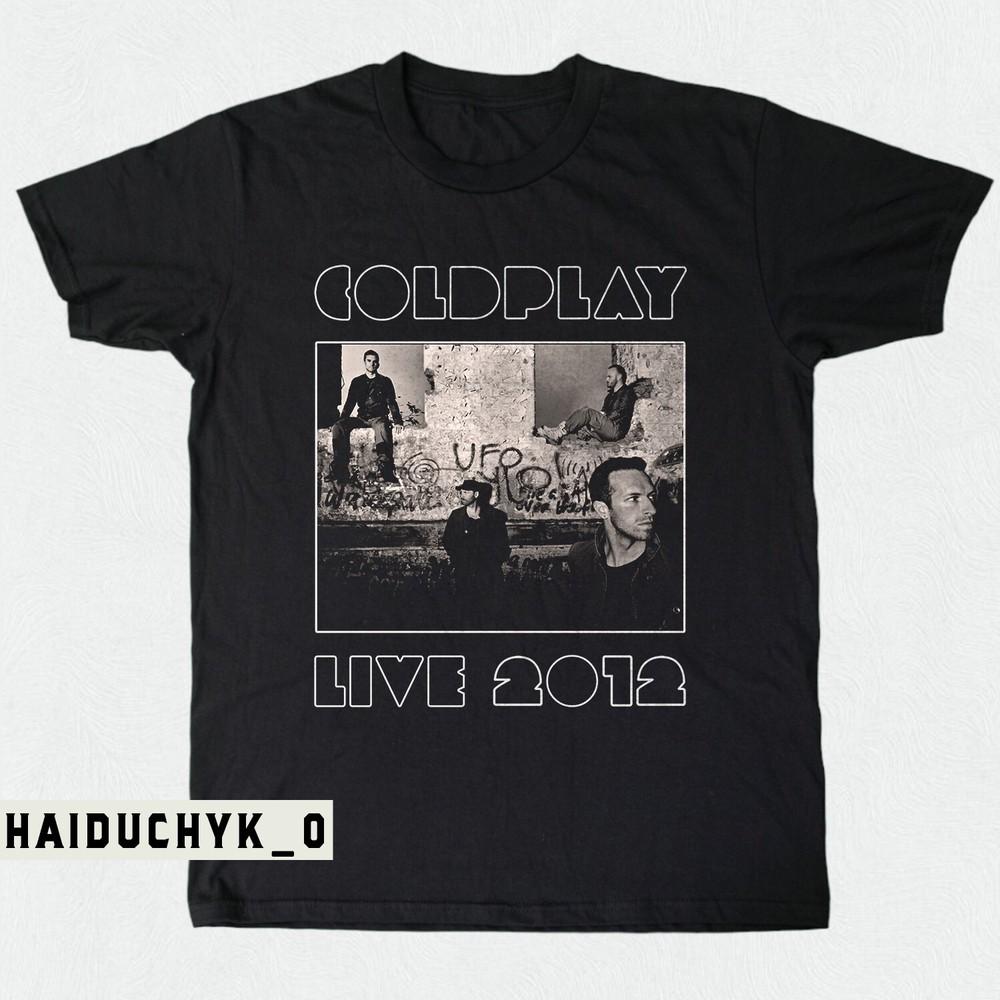 COLDPLAY LIVE 2012 Unisex Black T-shirt Size S-5XL Unisex T-Shirt XXL