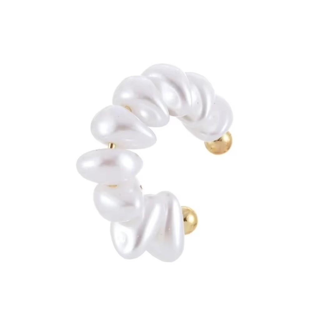 Vergoldeter C-förmiger Ohrclip Imitation Perle Gold Schmuck Eleganter C-Form Ohr-Manschette Schmuck
