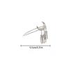 1pc Silver Moon Hair Stick Intricate Filigree Design Pearl Tassel Charms Perfect Gothic Celestial Hairstyles Unique Personality
