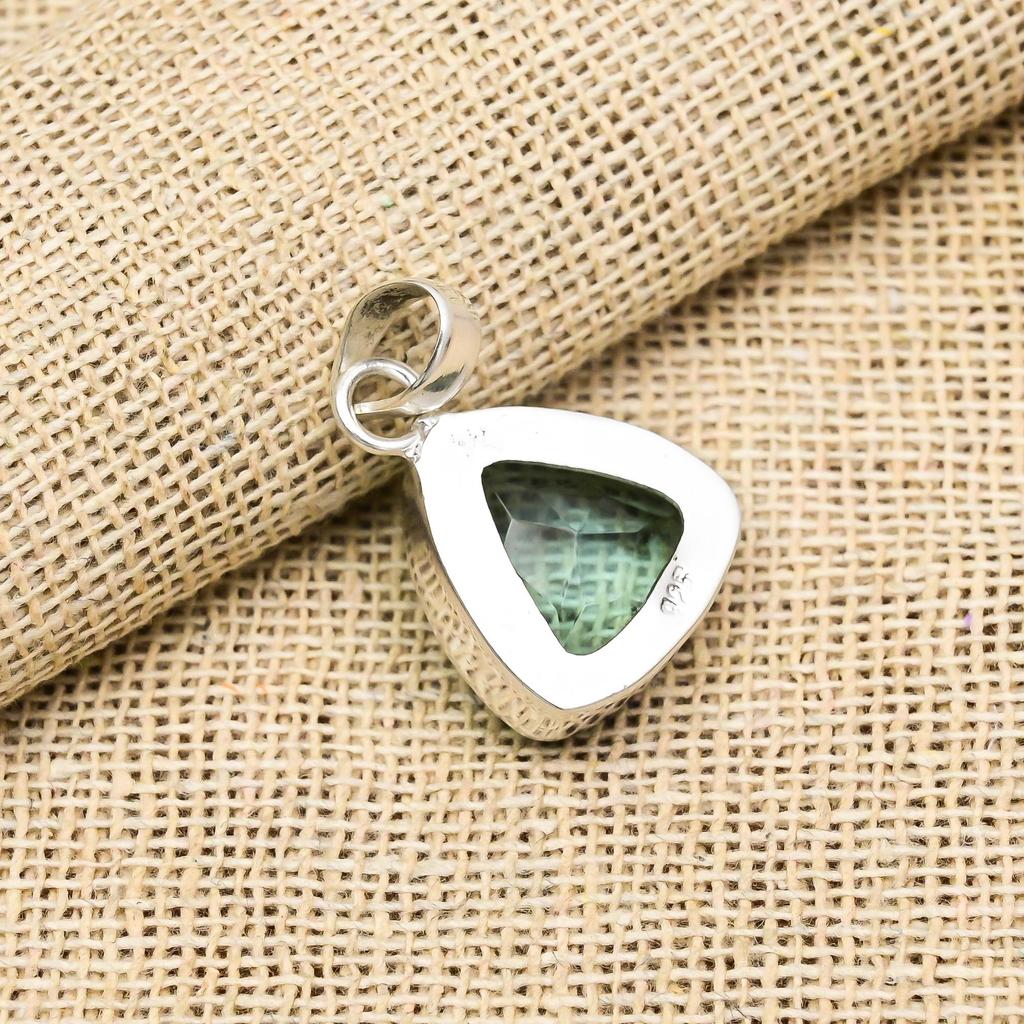 Einzigartiger Aqua Apatit Edelstein Schmuck 925 Sterling Silber Schmuck Anhänger Halskette Geschenk für Mutter