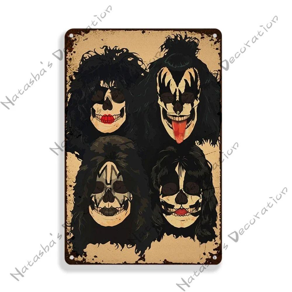

KISS Band Вінтажна Рустикальна Металева Бляшана Табличка Бар Домашній Декор
