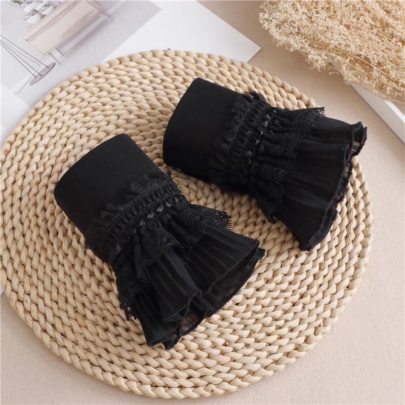 Perfect Match Detachable Sleeve Fake Cuffs For Women Shirt Multi Layer Ruffles Solid Color False Cuffs Wristband Decorative Clothing Accessory