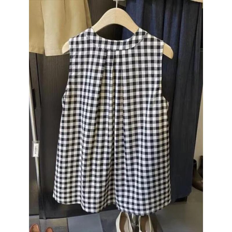 2025 Высокоэластичный клетчатый джинсовый жилет-пуловер L