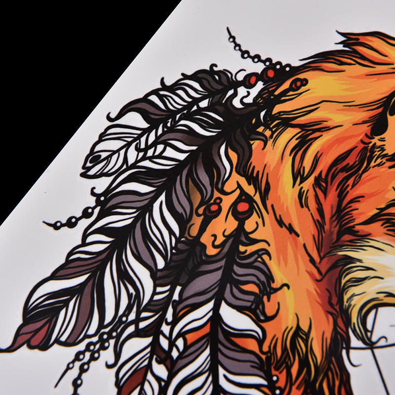 Waterproof Fox Dreamcatcher Temporary Tattoo Large Arm Body Art Tattoos Sticker,