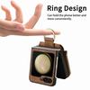 Zipper Cards Solt Purse Ring Holder Vintage Leather Wallet Case for Samsung Galaxy Z Flip 7 FE 6 5 4 5G Flip5 Bag Stand Cover