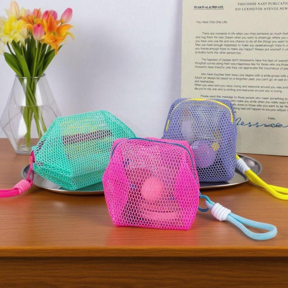 Small Capacity Travel Toiletry Pouch with Handle Mini Makeup Pockets Mesh Cosmetic Bag  Office