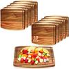 10 Pack Acacia Wood Cutting Boards for Laser Engraving, Wooden Dinner Plates with Groove, Chopping and Charcuterie Boards