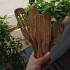High Temperature Resistant Long Handle Spatula Natural Wood Kitchen Leakage Shovel  Kitchen Utensil