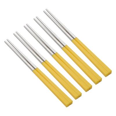 ראונורי Pick Me Color סט מקלות אכילה לילדים בלבד 5p, חרדל בסיסי (י)