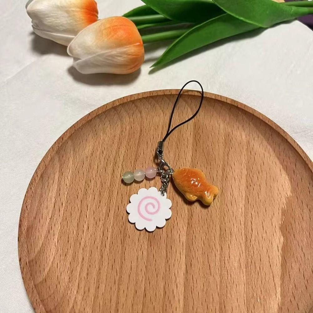 Japanese Fish Cake Keychain Pink Squid Roll Dango Phone Charm Food Taiyaki Pendant Friends Gift