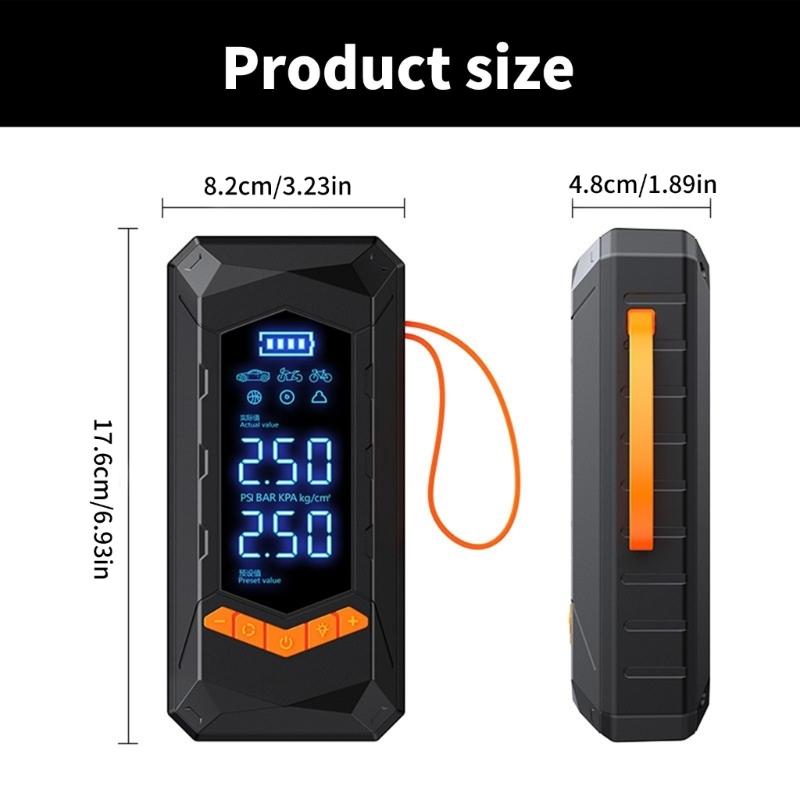 Car Jump Starters Air Compressor Wireless Tire Inflator Pump Digital Tire Inflator Automotive Starting Device with Light