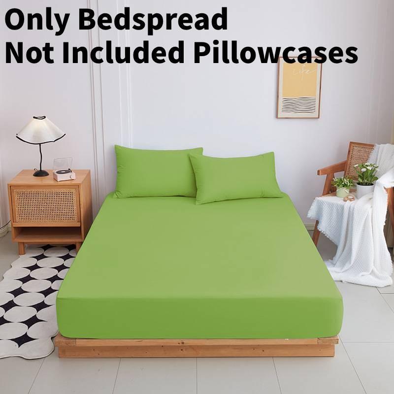 Color Mattress Solid Protector Pillowcase Bedspread Set Home Textile Accessories