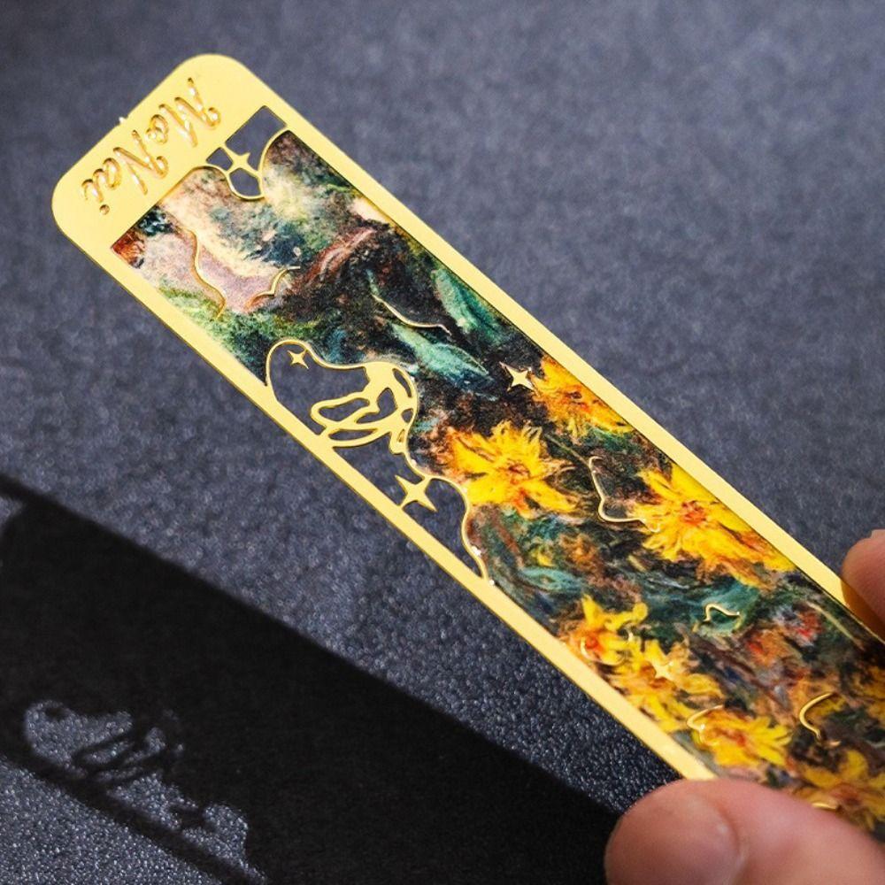 Oil Painting Metal Bookmark Metal Book Page Marker Multifunctional Reading Book Clip  Gifts