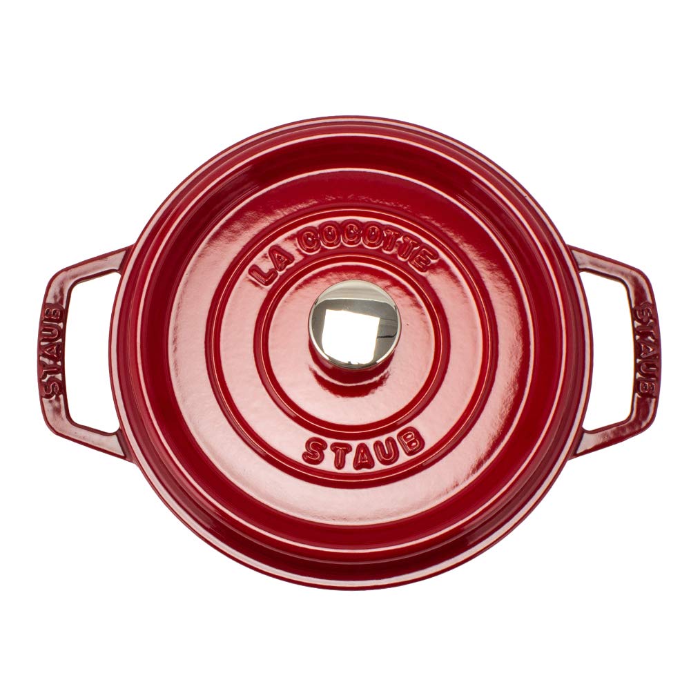 Staub Pico Cocotte Kulatý hrnec 20 cm Smaltovaný hrnec Rund Brater třešeň Pico Cocotte Hrnec Stylové nádobí Kuchyňské nádobí [Staub Hrnec] Cherry/Red