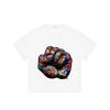 Black T Shirt with Colorful Graffiti Fist Print for Casual Wear