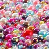 Hot Sale Color Mixed Semicircular Pearl Resin Diamond Mixed 3-10Mm Highlight Abs Pearl Diy Jewelry