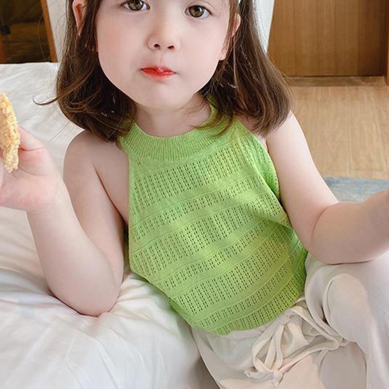 Children Girls Suspender vests Summer Cotton Sleeveless tanks Children Girls Summer Sling Baby Children Girls Vest