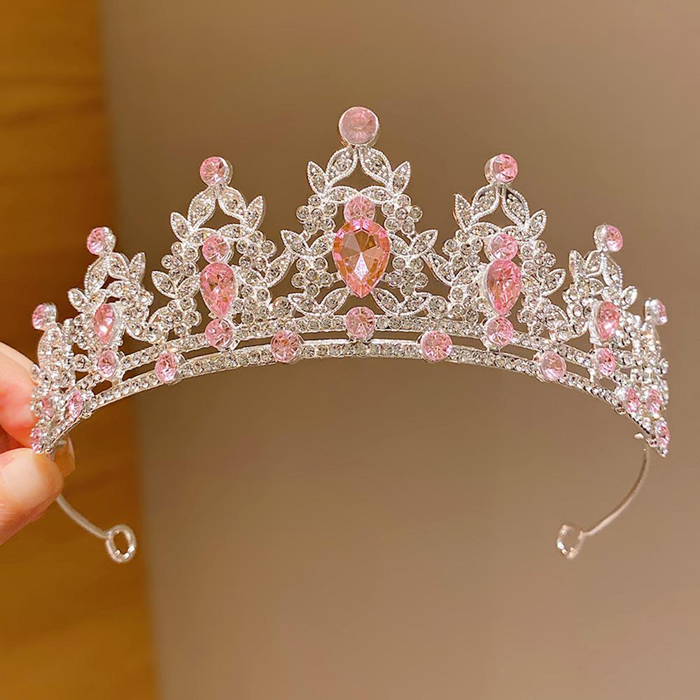 Girls' Crystal Princess Crown - Colorful Headdress for Birthday, Performance, or Photography