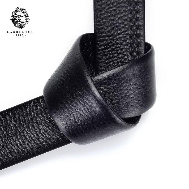 LAORENTOU Men's Genuine Leather Belt Strap for Automatic Buckle