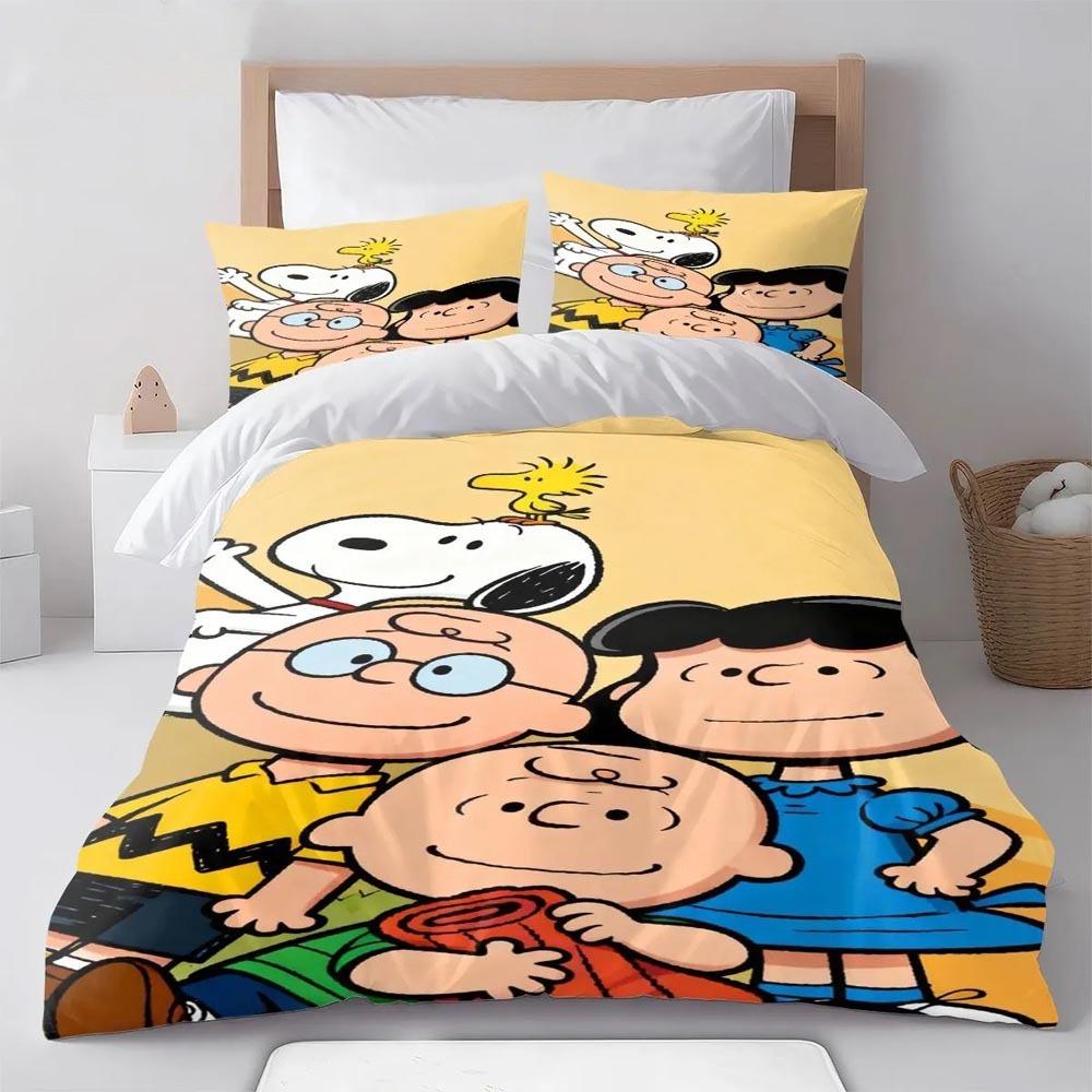 Cartoon Dog Duvet Cover Pillowcase Snoopy Bedding Set Adult Boy Girl Bedroom Decoration Children Gift Single Double Size