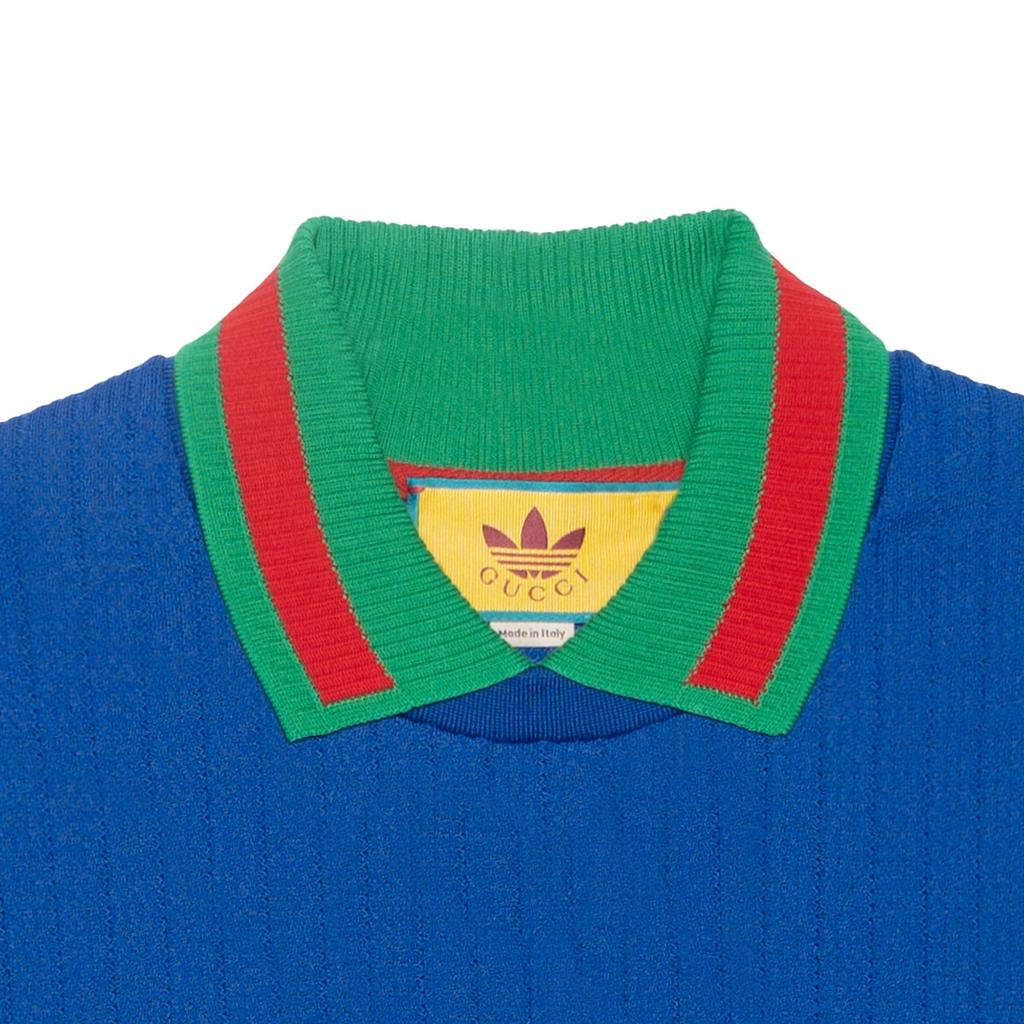 GUCCI X Adidas Polyester Polo Shirt Cobalt Blue 691777-XJEKF-4364