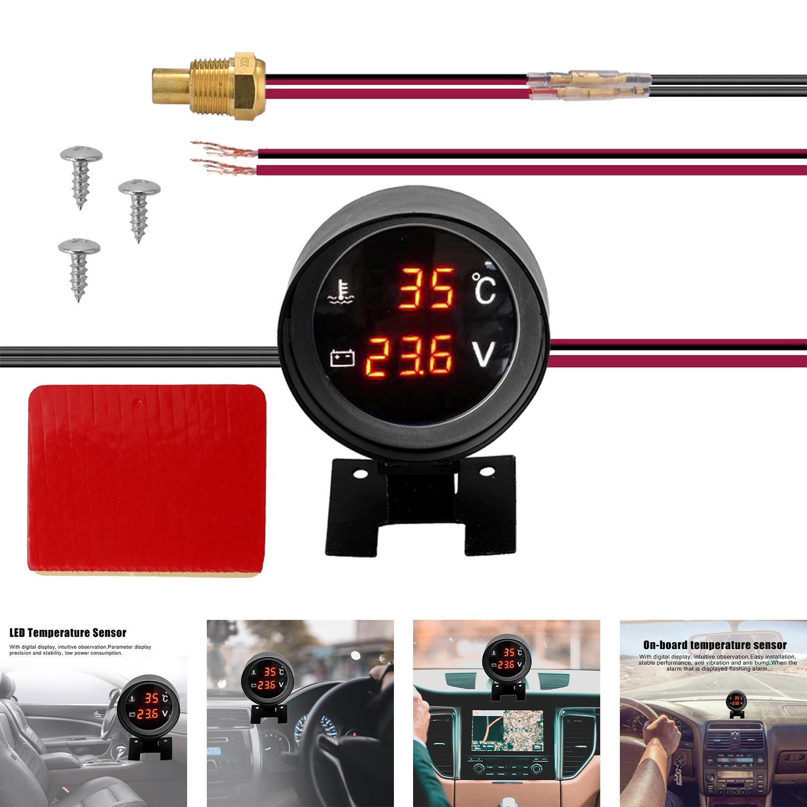 

Вольтметр для вимірювання температури води для автомобіля та вантажівки, аксесуари, 2 в 1, висока продуктивність, універсальний, 12 В/24 В 16mm Water Temp Plug